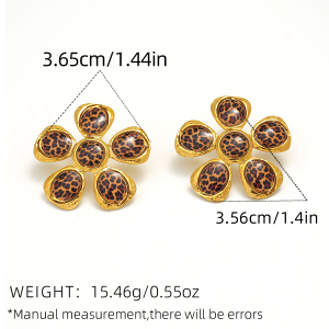 1 Paire De Boucles D'Oreilles À Tige En Acier Inoxydable Couleur Or Pour Femme, Série Simple, Motif Fleur Naturelle h5 Image2
