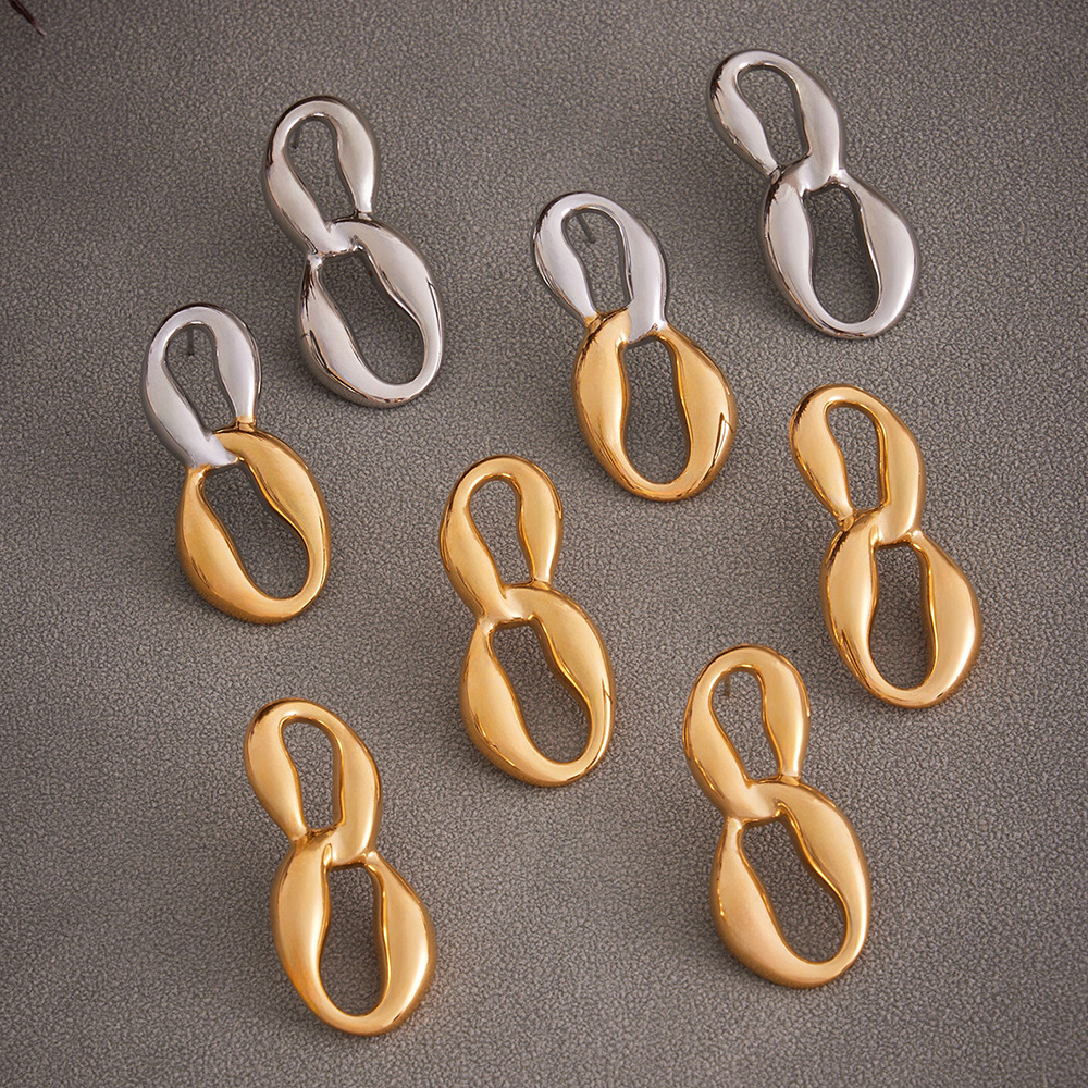 1 Paire De Boucles D'Oreilles Puces Minimalistes En Acier Inoxydable Étanches Pour Femmes Image2