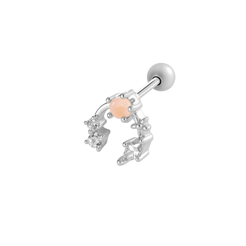 Boucle D'Oreille Piercing En Forme De Cœur Et De Papillon, Couleur Cuivre Et Or, 1 Pièce