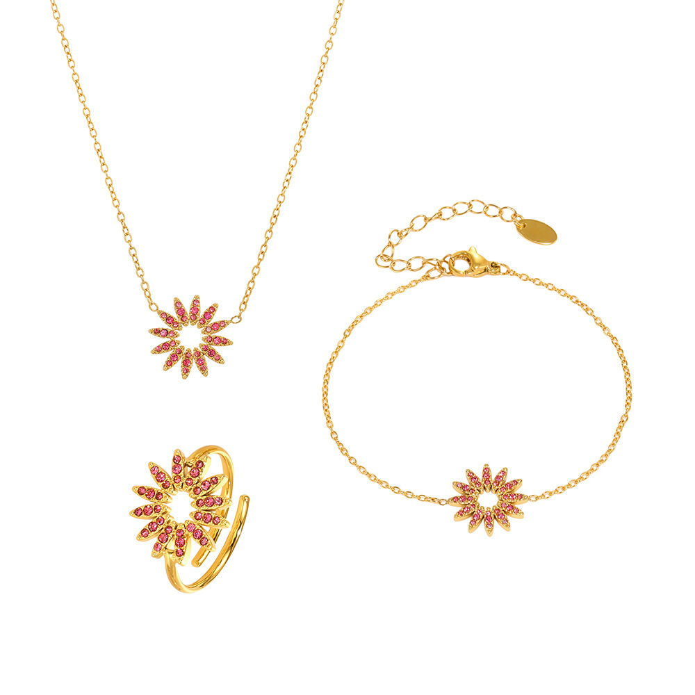 Ensembles De Bijoux Pour Femmes En Acier Inoxydable Doré, Étanches Et De Luxe, De Couleur Or. h5Image8