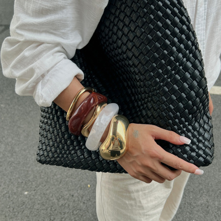 Bracelet jonc rétro de forme irrégulière, 1 pièce