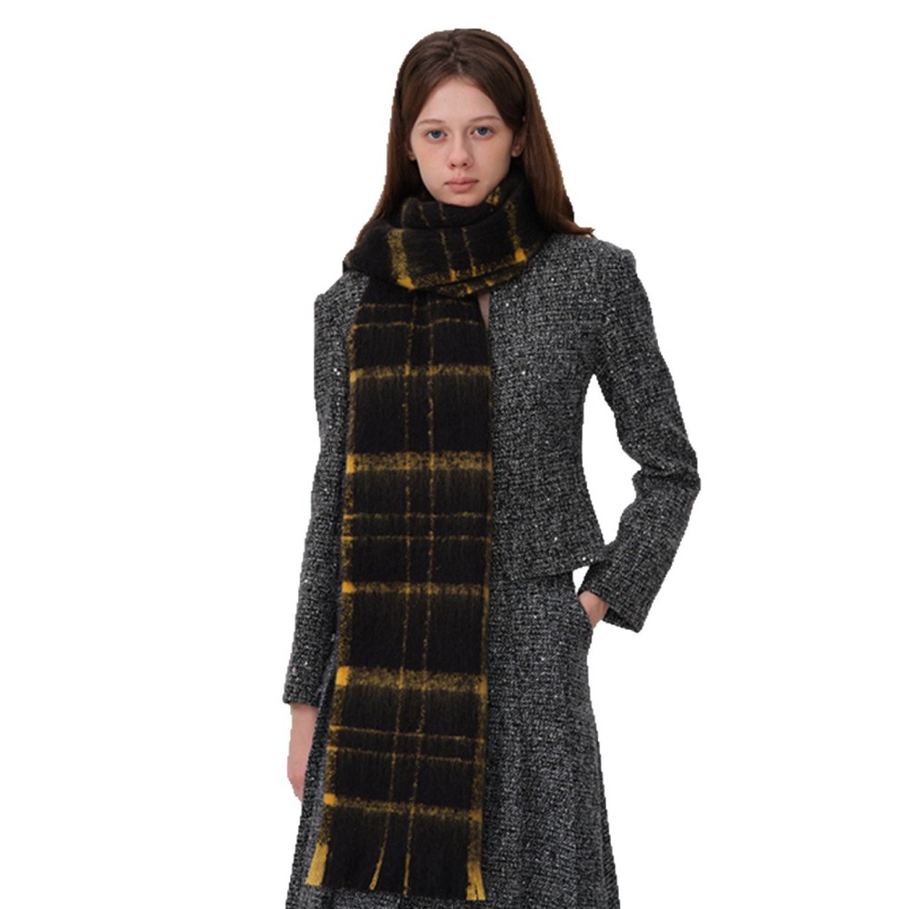 1 Écharpe D'Hiver Confortable En Polyester À Carreaux Pour Femme Image4