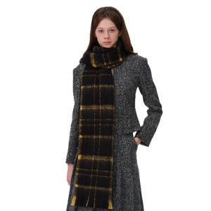 1 Écharpe D'Hiver Confortable En Polyester À Carreaux Pour Femme h5 Image4