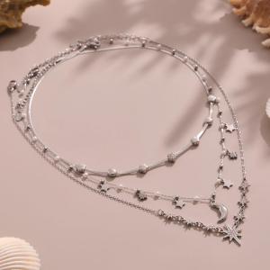 Collier Pendentif Femme Luxueux En Acier Inoxydable Doré, Orné D'Une Étoile (1 Pièce) h5 Image7