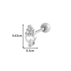 Boucle D'Oreille Piercing En Zircon Couleur Or Et Cuivre Cerise, 1 Pièce h5 Image2