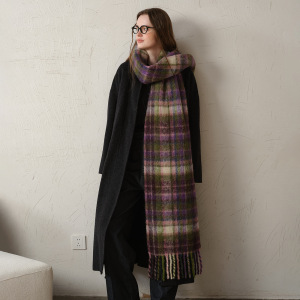 Écharpe D'Hiver Classique À Carreaux En Polyester Pour Femme, 1 Pièce h5 Image3