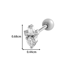 Boucle D'Oreille Piercing Œil Du Diable En Cuivre Et Zircon Couleur Or, 1 Pièce h5 Image2