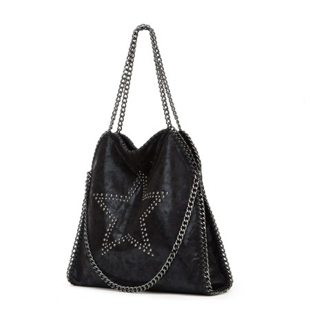 Sac fourre-tout moderne à rivets et étoiles pour femme en PU (1 pièce) 2