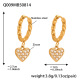 Boucles d'oreilles cœur doré en zircon Image5