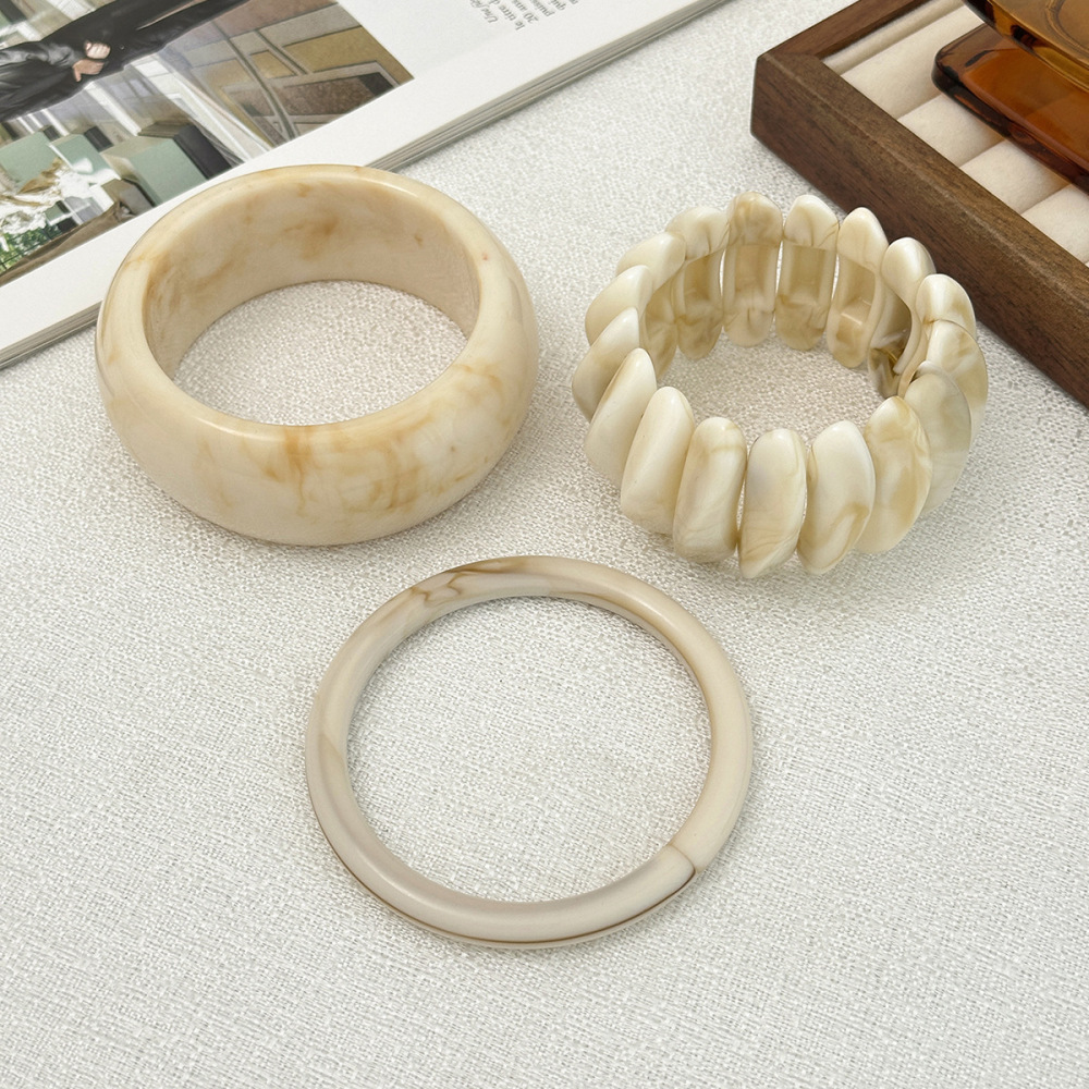 Bracelet Jonc Rétro En Résine De Forme Irrégulière, 1 Pièce Image5