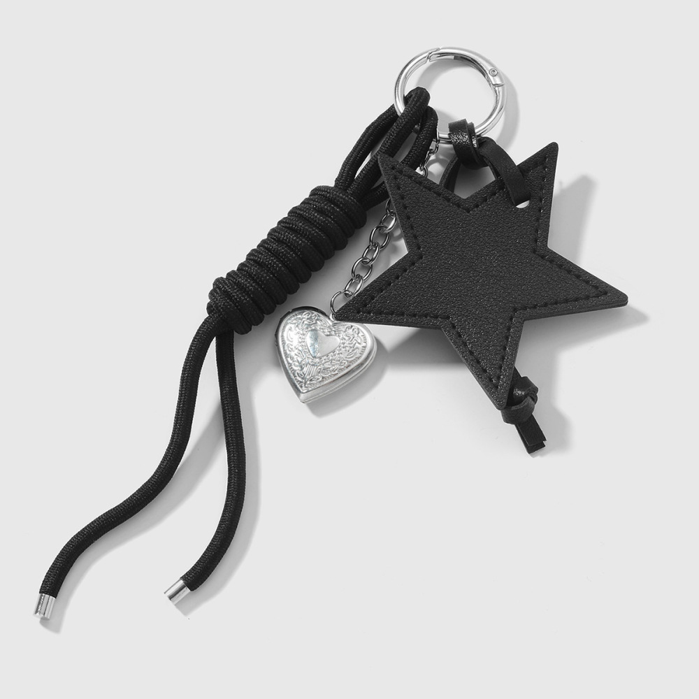 1 Pièce De Breloque De Sac Rétro En Cuir Imprimé Léopard Avec Étoile h5Image8