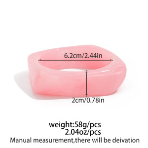 Bracelet Jonc Rétro En Résine De Forme Irrégulière Et Dégradé De Couleurs, 1 Pièce h5 Image2