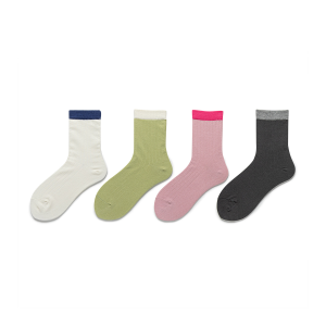 1 Paire De Chaussettes Mi-Mollet Simples En Coton Pour Femme h5 Image2