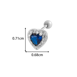 Boucle D'Oreille Piercing En Forme De Cœur En Cuivre Doré Et Zircon h5 Image2