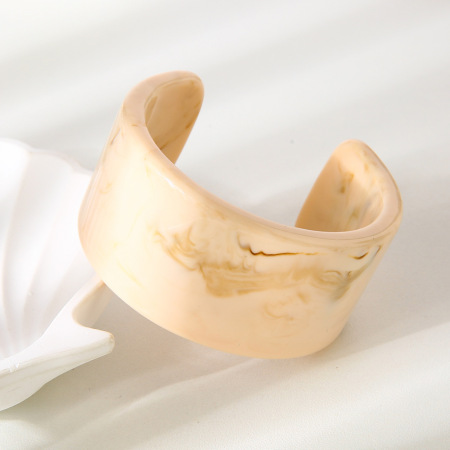 Bracelet manchette simple en résine dégradé de couleurs pour femme, 1 pièce