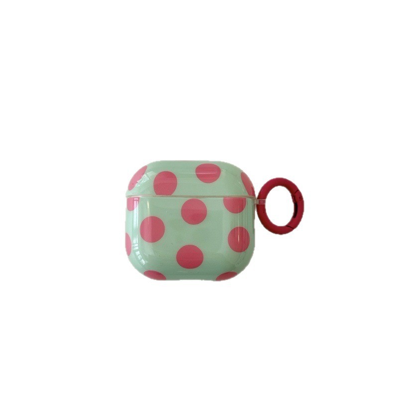 1 Étui Pour Écouteurs Pour Femme À Pois Colorés Rose Et Vert Image4
