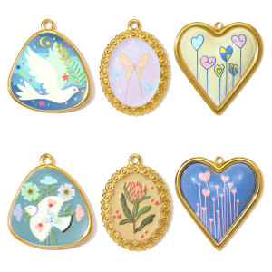 Pendentif Romantique En Forme De Cœur, En Acier Inoxydable Étanche, Couleur Or, Pour Femme (1 Pièce) h5 Image5