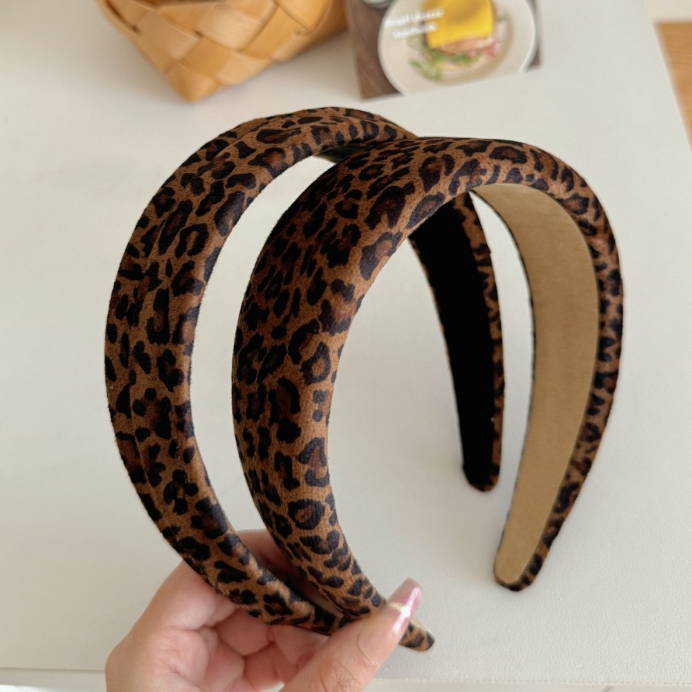 1 Élastique À Cheveux Rétro En Tissu Imprimé Léopard Pour Femme Image3
