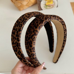 1 Élastique À Cheveux Rétro En Tissu Imprimé Léopard Pour Femme h5 Image3