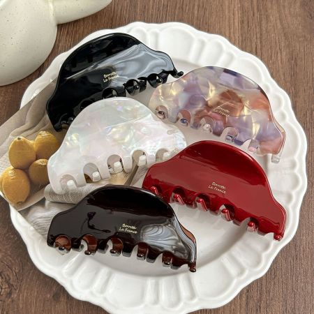1 pince à cheveux romantique et douce en acétate pour femme, dégradé de couleurs 2