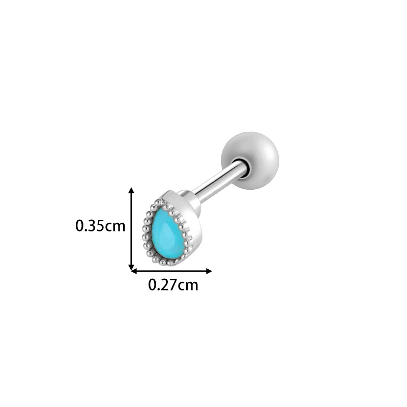 Boucle D'Oreille Piercing En Pierre Naturelle Couleur Cuivre Or 1 Pièce Image2