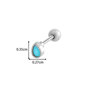 Boucle D'Oreille Piercing En Pierre Naturelle Couleur Cuivre Or 1 Pièce h5 Image2