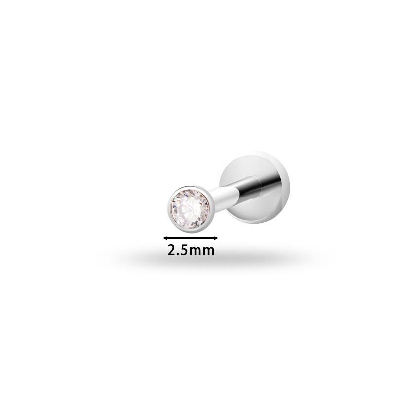 Boucles D'Oreilles Percées Simples En Alliage De Titane Et Zircon Pour Femme, 1 Pièce h5Image2