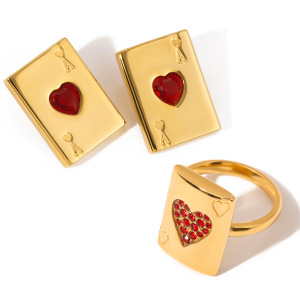 Ensembles De Bijoux Pour Femmes En Acier Inoxydable Doré, Imperméables, En Forme De Cœur Romantique h5 Image6