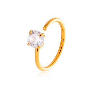Piercing De Nez Minimaliste Pour Femme, En Acier Inoxydable Étanche, Couleur Or, Forme Ronde Ou Rectangulaire, Avec Zircon. h5