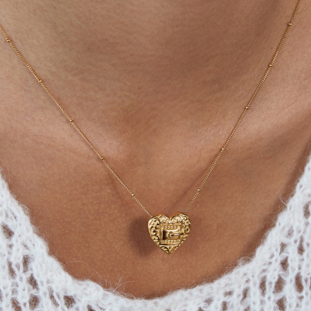 Ensembles de bijoux pour femmes Designable Heart en acier inoxydable étanche couleur or