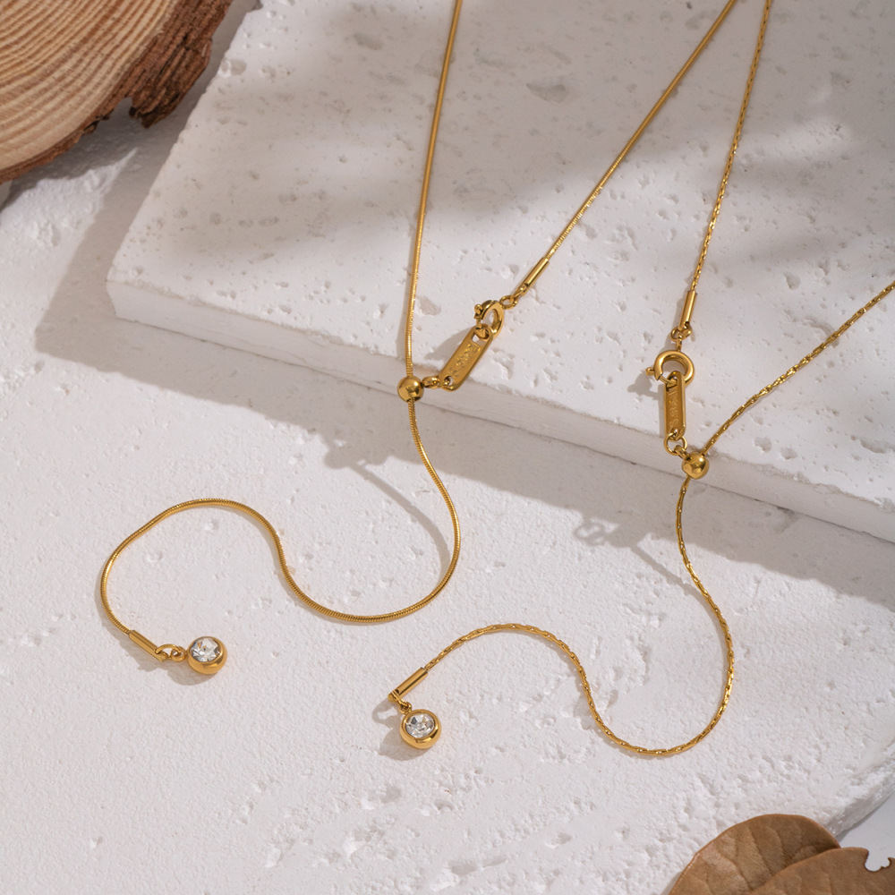 Ensemble De Colliers En Acier Inoxydable Doré, Étanches, Avec Chaîne En Y Image4