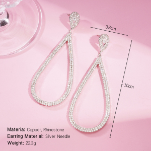 1 Paire De Boucles D'Oreilles Festives En Cuivre En Forme De Goutte h5