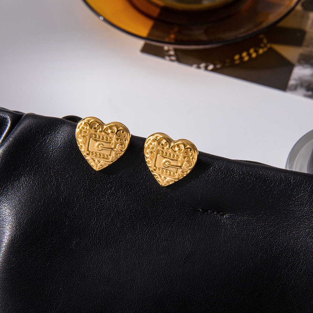 Ensembles De Bijoux Pour Femmes Designable Heart En Acier Inoxydable Étanche Couleur Or h5Image6