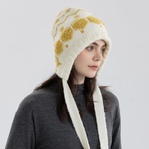 1 Chapeau Pour Femme En Polyester Motif Flocon De Neige h5 Image2