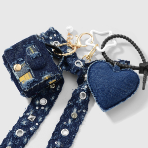 1 Pièce De Breloque De Sac En Jean Avec Nœud En Forme De Cœur h5 Image4