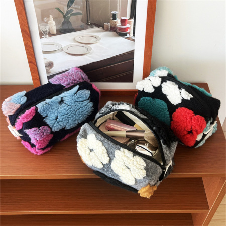 Trousse de maquillage classique rétro à fleurs de couleurs mélangées pour femme, 1 pièce 2