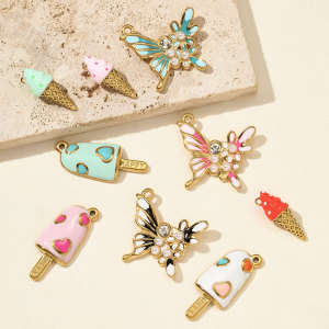 Pendentif Femme En Acier Inoxydable Doré, Étanche, Motif Gourmandises (1 Pièce) h5 Image4