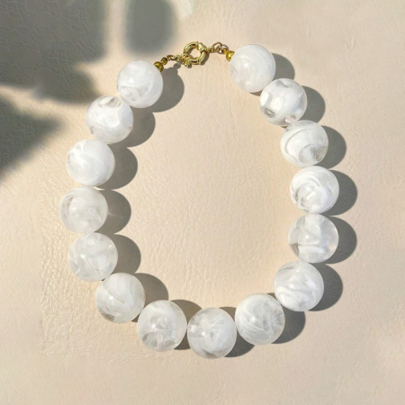 Collier de perles rétro en acrylique dégradé de couleurs de 25 mm 2