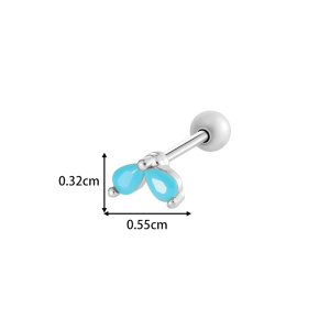 Boucle D'Oreille Piercing En Pierre Naturelle Couleur Cuivre Or 1 Pièce h5 Image2