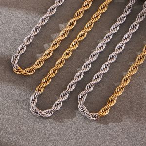 Collier Chaîne Femme En Acier Inoxydable Imperméable, Couleurs Or Et Argent Mélangés (1 Pièce) h5 Image5