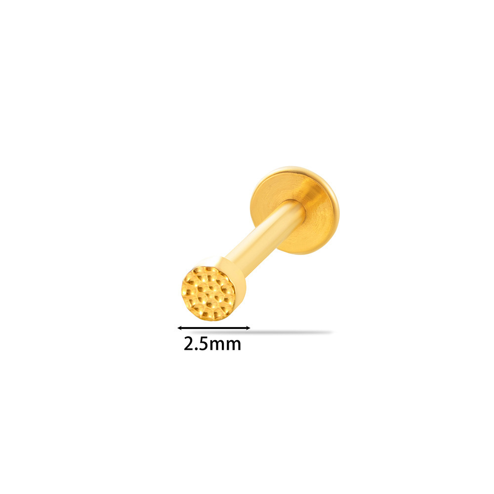 Boucles D'Oreilles Percées Simples En Alliage De Titane Doré Pour Femme, 1 Pièce h5Image2