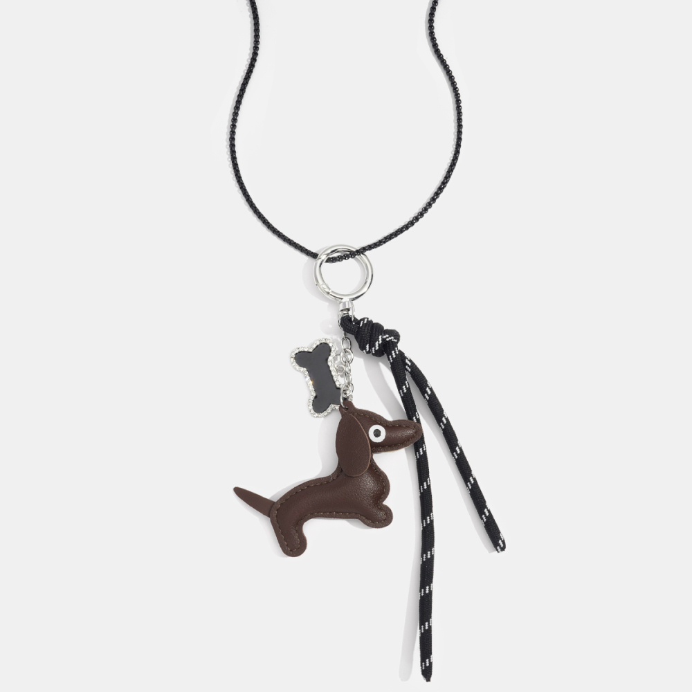 1 Collier Long En Corde Avec Un Animal Mignon 