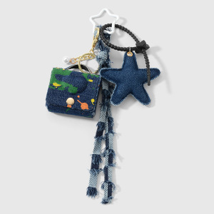 1 Pièce De Breloque De Sac En Dentelle Étoile En Denim h5