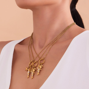 Ensembles De Bijoux Pour Femmes En Acier Inoxydable, Couleur Or, Représentant De Magnifiques Poissons h5 Image5