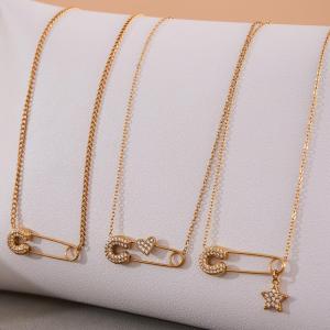 Colliers Pendentifs Pour Femmes Avec Trombone Quotidien En Acier Inoxydable Étanche Couleur Or h5 Image6