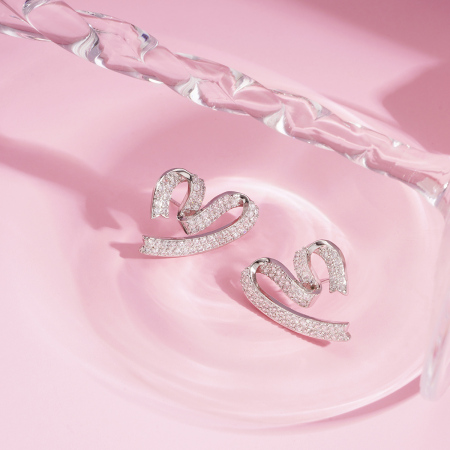 1 paire de boucles d'oreilles festives Sweet Heart en cuivre 2