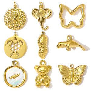 Pendentif Papillon Romantique En Acier Inoxydable Étanche Couleur Or Pour Femme (1 Pièce) h5 Image6