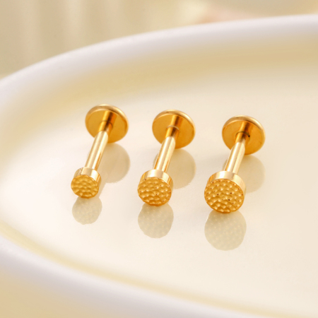 Boucles d'oreilles percées simples en alliage de titane doré pour femme, 1 pièce