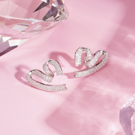 1 paire de boucles d'oreilles festives Sweet Heart en cuivre