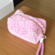 Sac oreiller en peluche léopard rose à main 